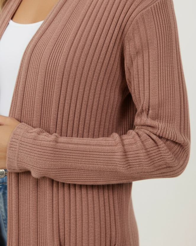 Clara™ Open Front Long Cardigan