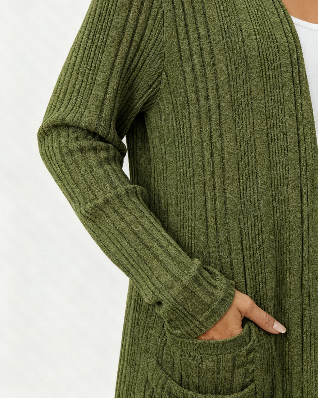 Clara™ Open Front Long Cardigan