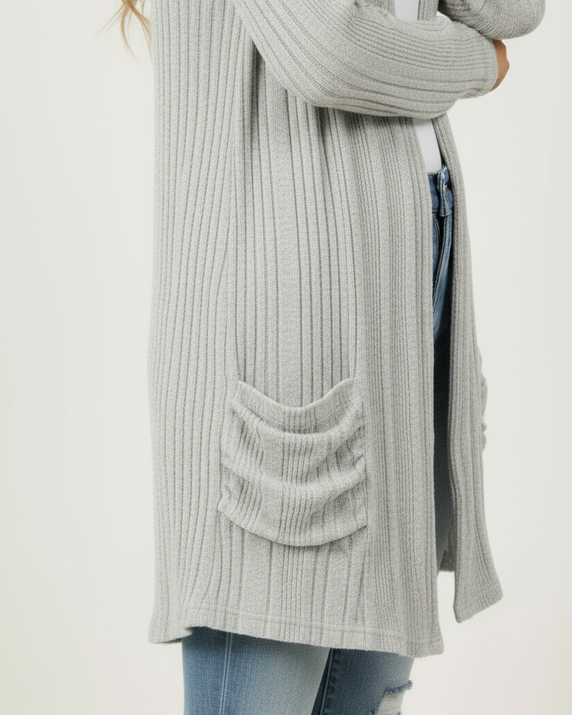 Clara™ Open Front Long Cardigan