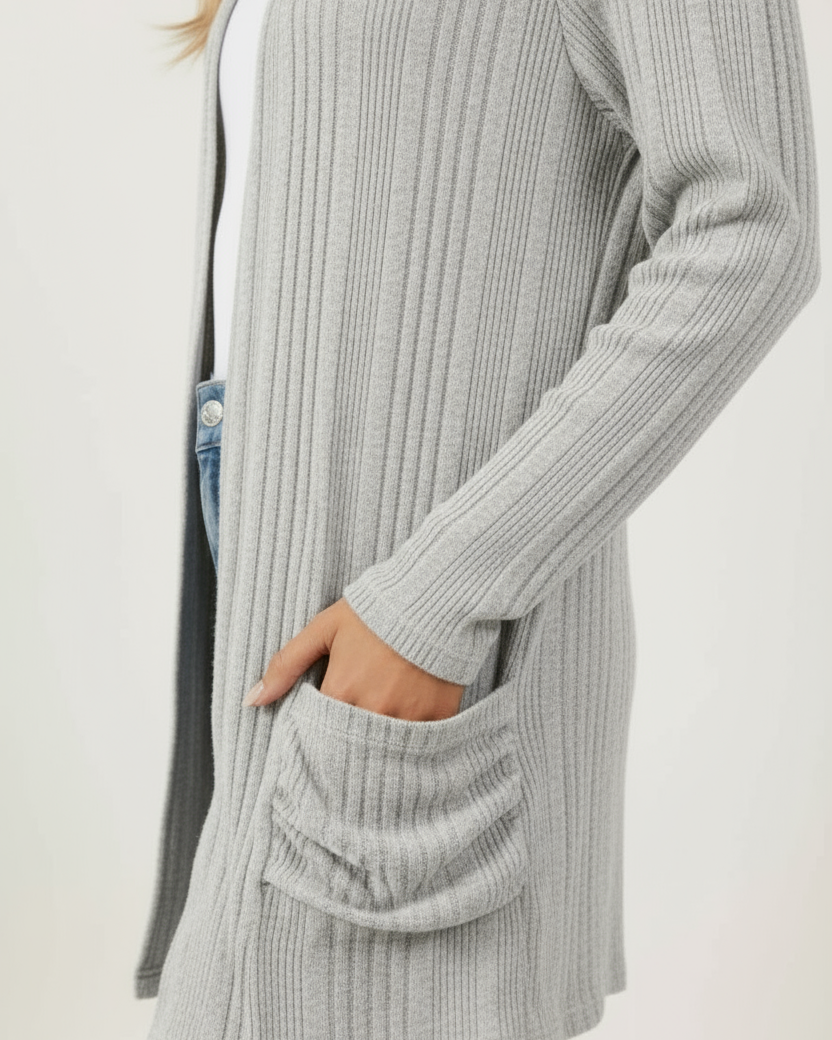 Clara™ Open Front Long Cardigan