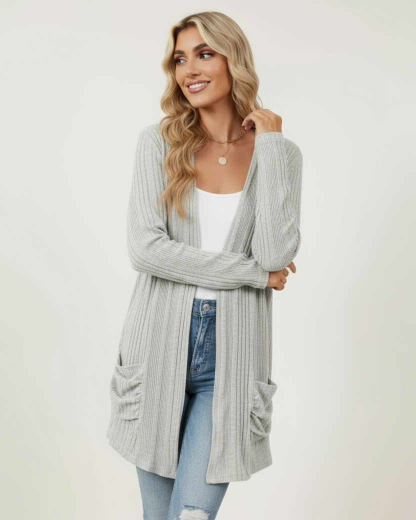 Clara™ Open Front Long Cardigan