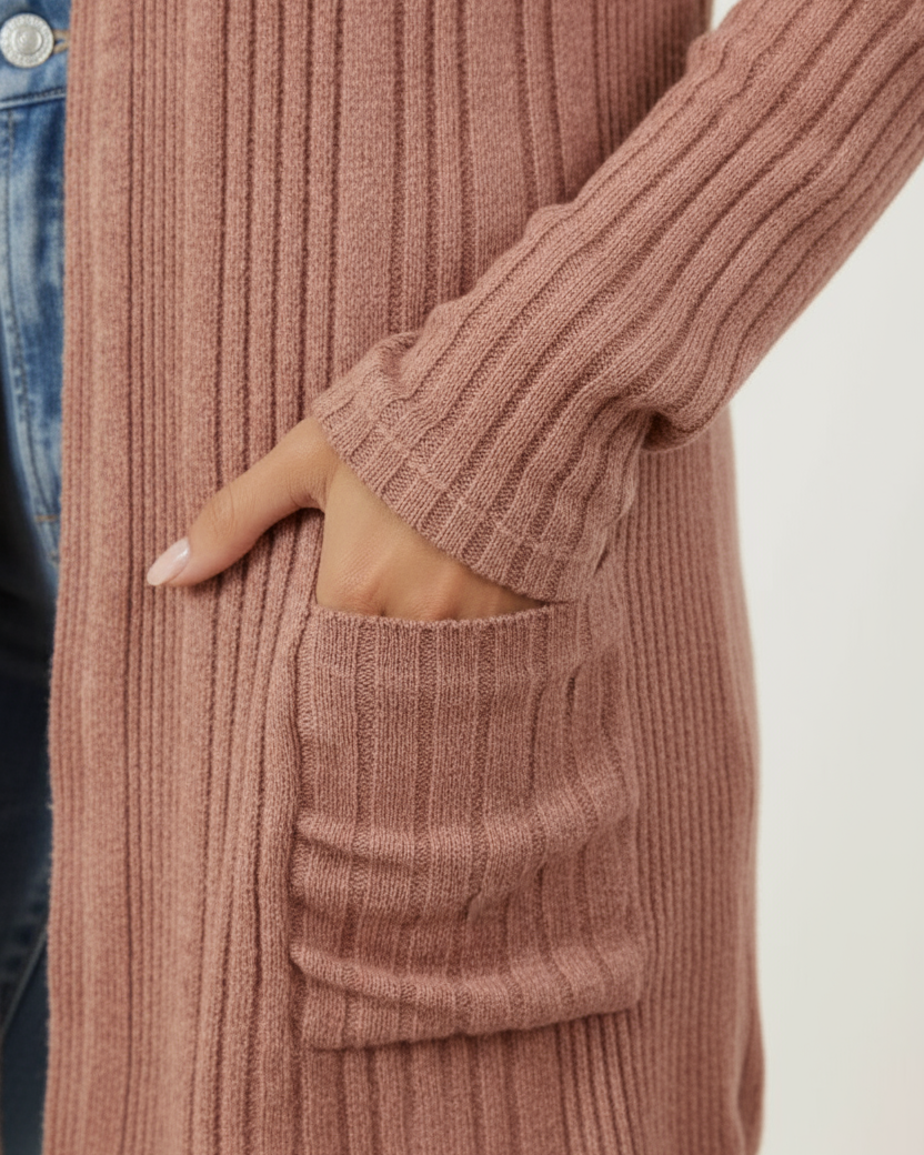 Clara™ Open Front Long Cardigan